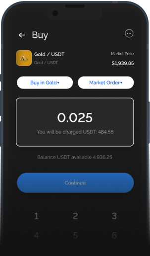 A phone that shows the mobile application interface to purchase