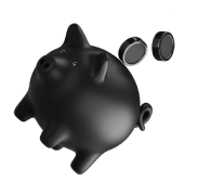 Piggy bank with coins